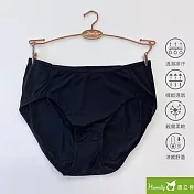 【Heimelig直立棉】台灣製女款涼感吸濕排汗中腰空氣內褲(MIT327) M 黑色