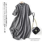 【ACheter】 日系優雅經典格紋棉麻洋裝# 113009 M 黑色