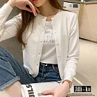 【Jilli~ko】春秋新款薄款純色短款空調衫針織外套 J9122  FREE 白色