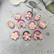 【卡樂熊】繽紛小巧圖案10入組造型髮束(六款)- 粉色草莓