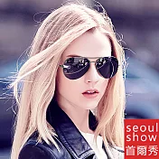 seoul show首爾秀 彈簧腳金屬框太陽眼鏡UV400墨鏡 A103  槍灰框黑灰片
