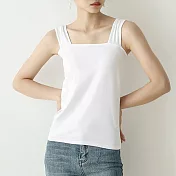 【ACheter】 日系外銷精品精梳棉背心上衣# 113183 L 白色