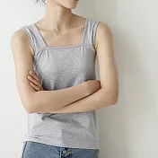 【ACheter】 日系外銷精品精梳棉背心上衣# 113183 L 灰色