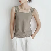 【ACheter】 日系外銷精品精梳棉背心上衣# 113183 M 棕色