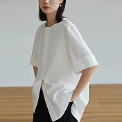 旅途原品 60s精梳棉短袖襯衫 M L-XL M 白色