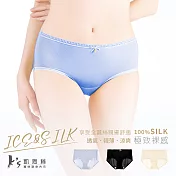 【K’s凱恩絲】冰絲裸感絲滑蠶絲內褲 (透氣.輕薄.涼爽) M 藍色