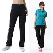 【遊遍天下】台灣製女款彈力顯瘦抗UV吸濕排汗修身運動長褲 3XL 黑色
