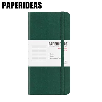 PAPERIDEAS 48K頁碼硬面绑帶筆記本  横線-聖誕綠