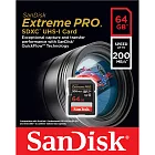 【代理商公司貨】SanDisk 64GB 200MB/s Extreme Pro U3 SDXC UHS-I V30 記憶卡
