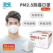【天天】PM2.5防霾口罩 B級防護 30入/盒 (紅色警戒專用) L尺寸-白色