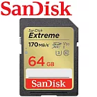 【代理商公司貨】SanDisk 64GB 170MB/s Extreme U3 SDXC UHS-I V30 記憶卡