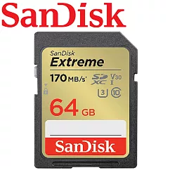 【代理商公司貨】SanDisk 64GB 170MB/s Extreme U3 SDXC UHS─I V30 記憶卡
