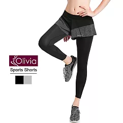 【Olivia】荷葉邊排汗速乾運動9分褲 M 顏色隨機