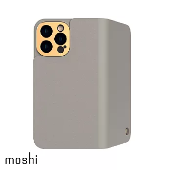 Moshi Overture 磁吸可拆式卡夾型皮套 for iPhone 14 Pro Max 寧靜灰