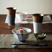 【小倉陶器】MINO-YAKI金彩陶瓷馬克杯350ml 雙入木箱禮盒組