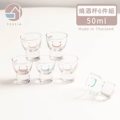 【韓國SSUEIM】微笑款玻璃燒酒杯6件組50ml