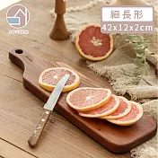 【韓國SSUEIM】桃花心木製把手細長形砧板/托盤42x12x2