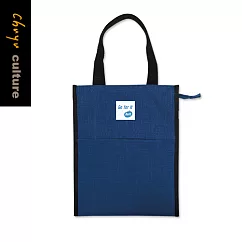 珠友 多功能手提袋/學生補習袋/雪花布便當袋/側邊可收納水壺(直/A4) 02深藍