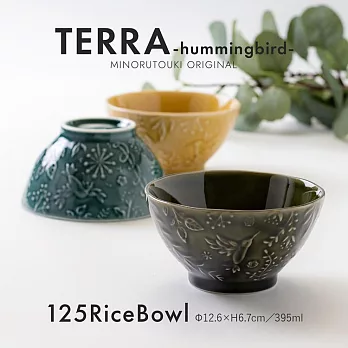 【Minoru陶器】Terra花草秘境陶瓷餐碗400ml ‧ 綠