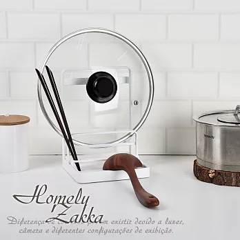 【Homely Zakka】日式簡約鐵藝多功能立式收納架/鍋蓋架/湯勺置物架/收納架 白色