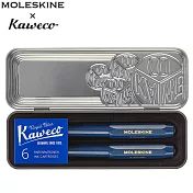 MOLESKINE x KAWECO聯名鋼筆原子筆組(含鋼筆補充墨水6入)- 藍