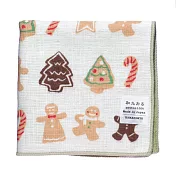 【濱文樣】日本雙重紗柔軟純棉方巾 ‧ 聖誕薑餅人