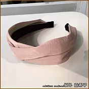 『坂井.亞希子』日系純色簡約打結寬版造型髮箍 -粉色