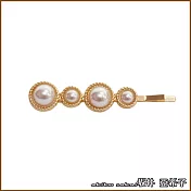 『坂井.亞希子』日系珍珠簡約時尚髮夾邊夾 -金色