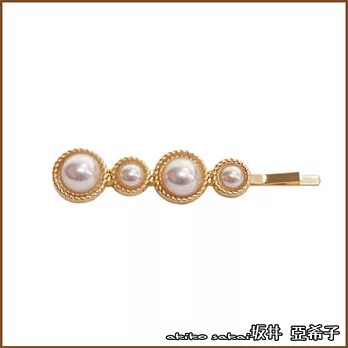 『坂井．亞希子』日系珍珠簡約時尚髮夾邊夾 -金色