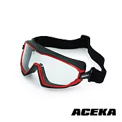 【ACEKA】時尚色框全覆式防護眼鏡-火焰紅/海洋藍 (SHIELD 防護系列) 火焰紅 火焰紅