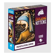 【GoKids】爆炸貓1000片拼圖: 戴珍珠耳環的巴哥犬 英文版 Exploding Kittens 1000 Piece Puzzle Pug With A Pear