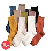 JDS.SOCKS學院風棉質單色堆堆襪  * 淺咖色