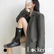 【Lockers 木櫃】秋季設計感休閒西裝外套 L111101708 M 米色