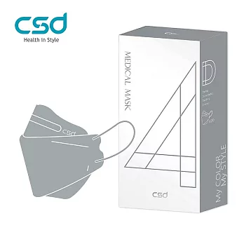 【CSD】中衛醫療口罩-成人立體4D 麥飯石灰(20片/盒)