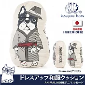 【Kusuguru Japan】日本眼鏡貓ANIMAL MODE動物模式系列日本和服企劃萬用腰靠午休枕  -Pauro-san(鬥牛犬)
