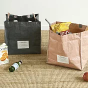 【韓國Dailylike】萬用大型防水收納購物袋2入(粉+灰)