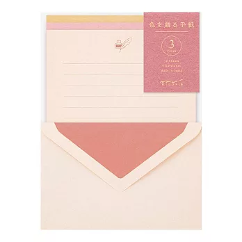MIDORI 3色信紙信封組- 粉