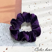 【卡樂熊】基本絨布典雅造型圈束/腸束/髮圈(六色)- 紫色