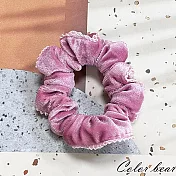 【卡樂熊】基本絨布典雅造型圈束/腸束/髮圈(六色)- 粉色