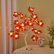 【EZlife】桌上LED聖誕樹燈夜燈 白枝楓葉
