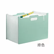 JIAGO 站立式A4伸縮風琴資料夾(大容量13層) 綠色