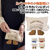 【Sayaka紗彌佳】日系點心時光系列立體造型萬用小物收納包  -巧克力熱狗款
