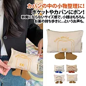 【Sayaka紗彌佳】日系點心時光系列立體造型萬用小物收納包  -奶油吐司款