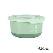 【HOUSUXI舒希】不鏽鋼雙層隔熱碗420ml-經典綠
