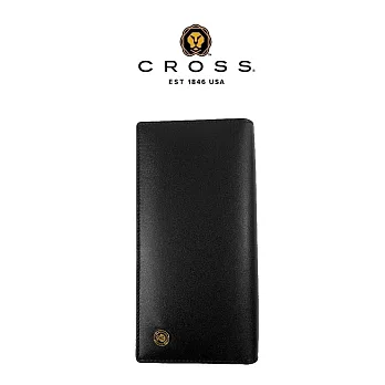 【CROSS】台灣總經銷 限量1折 頂級小牛皮金標22卡1零錢袋長夾 全新專櫃展示品 (黑色)