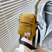 【素包包】男女通用外出手機小物收納斜跨側背包 _黃色