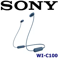 SONY WI─C100 入門級 25小時長續航 防潑濺 頸掛式藍芽耳機 新力索尼公司貨保固一年 藍色