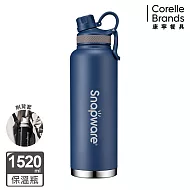 【康寧Snapware】316不鏽鋼保溫保冰大容量運動瓶1520ml(附側背布套)- 藍色