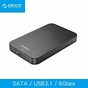 【ORICO】USB3.1 Type-C鋁合金SATA/SSD 2.5吋 硬碟外接盒6Gb(HM25C3-BK-EP) 黑色