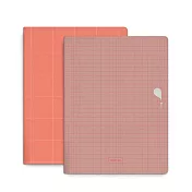 TINNE+MIA / A5筆記本2入組 胭脂格紋/柑橘格紋